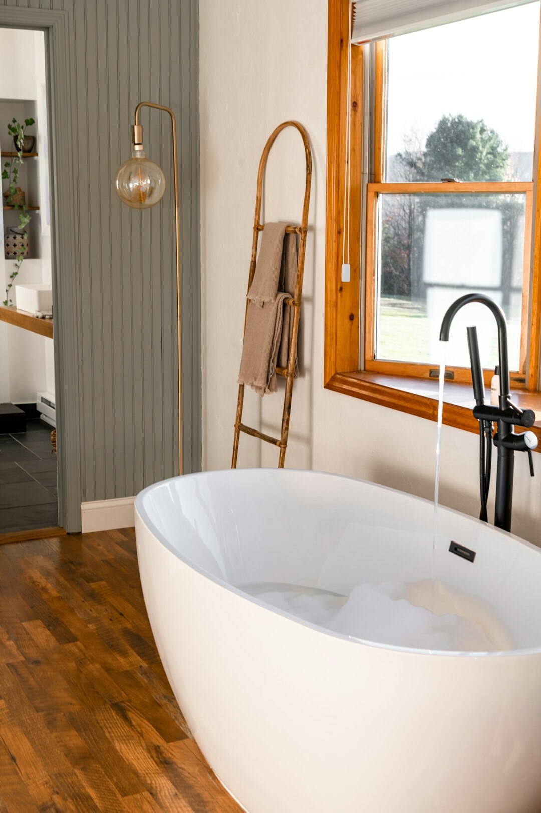 luxury bathroom with tub